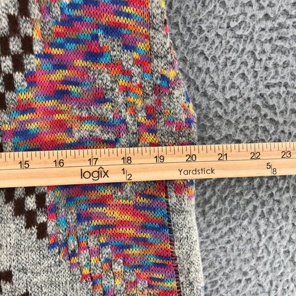 Entro Sweater Womens Medium Ivory Multi Cardigan Sleeveless Hooded Fringe Aztec - Picture 8 of 10